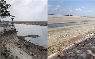 விளையாட்டுத் திடல் போல வறண்டு கிடக்கும் வீராணம் ஏரி!