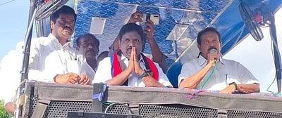 திமுக ஆட்சியில் வளா்ச்சி பெற்றது விழுப்புரம் மாவட்டம் -அமைச்சா் க.பொன்முடி பிரசாரம்