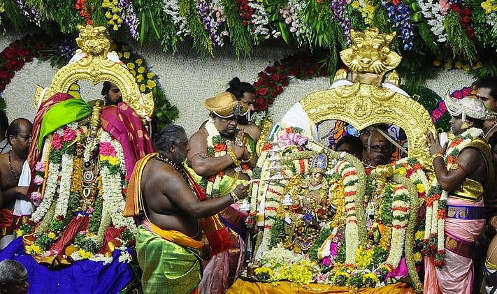 திருக்கல்யாண ஏப்ரல் 21, 2024 சித்திரை எட்டாம் நாள் காலை 8.35 மணிக்கு மேல் 8.59 மணிக்குள் ரிஷப லக்னத்தில் நடைபெற்றது.