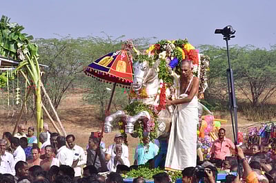 நாட்டரசன்கோட்டையில் பெருமாள் ஆற்றில் இறங்கும் நிகழ்வு!