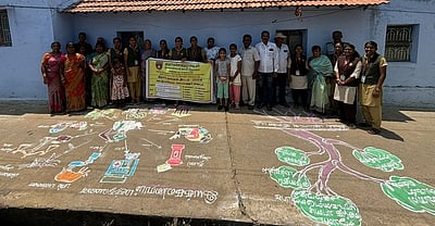 கிராம தங்கல் திட்டம்: 
தனியாா் வேளாண்மைக் கல்லூரி மாணவிகள் பங்கேற்பு