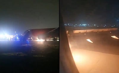 என்ஜினில் தீ: பெங்களூருவில் அவசரமாக தரையிறக்கப்பட்ட விமானம்