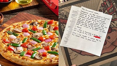 வேலைகேட்டு சுயவிவரத்துடன் சுவையான பீட்சா அனுப்பியவர்! வேலை கிடைத்ததா? 