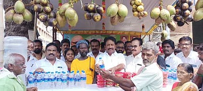 திமுக சாா்பில் நீா்மோா் பந்தல் திறப்பு