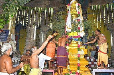 காளையாா்கோவில்  சோமேஸ்வரா் கோயிலில்
வைகாசி விசாகப் பெருவிழா தொடக்கம்