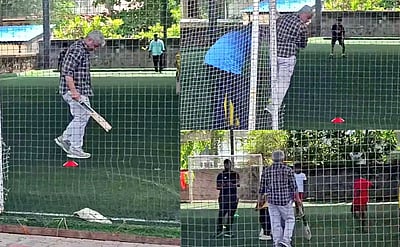 மகனுடன் கிரிக்கெட் விளையாடிய அஜித்!