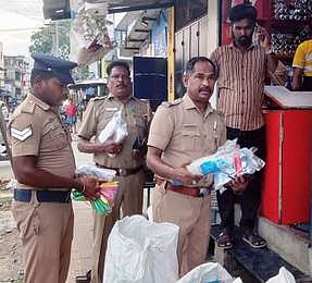 கடைகளில் நெகிழிப் பொருள்கள் பறிமுதல்