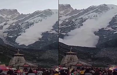 கேதார்நாத் கோயில் பின்புறம் பனிச்சரிவு! 