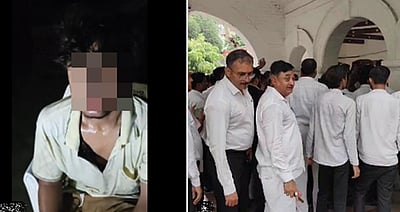 மகளுடன் தேநீர் அருந்திய சிறுவனைக் கட்டிவைத்து அடித்த வழக்குரைஞர்!