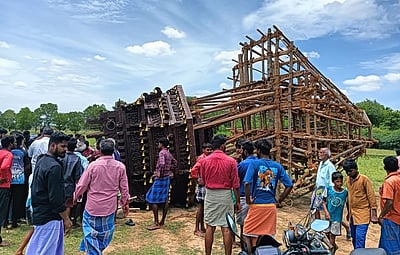 அறந்தாங்கி அருகே தேர் கட்டும்போது விபத்து: ஒருவர் பலி