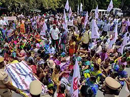 பேராசிரியா்கள் சாலை மறியல் போராட்டம்