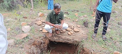 அஜ்ஜிப்பட்டியில் பெருங்கற்கால ஈமச் சின்னங்கள் கண்டெடுப்பு