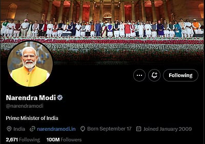 ‘எக்ஸ்’: பிரதமரை பின்தொடா்வோா் எண்ணிக்கை 10 கோடியை கடந்தது!