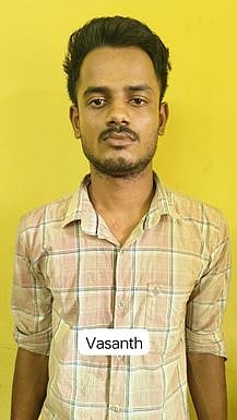 கைது செய்யப்பட்ட வசந்த்.