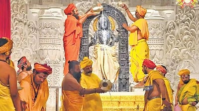 காவி போனது, மஞ்சள் வந்தது! அயோத்தி ராமர் கோவில்  அர்ச்சகர்கள்  உடையில் மாற்றம்!