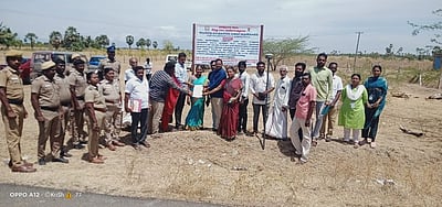 நான்குனேரி அருகே கோயிலுக்குச் சொந்தமான 59 ஏக்கா் நிலம் மீட்பு -அறநிலையத் துறையினா் நடவடிக்கை