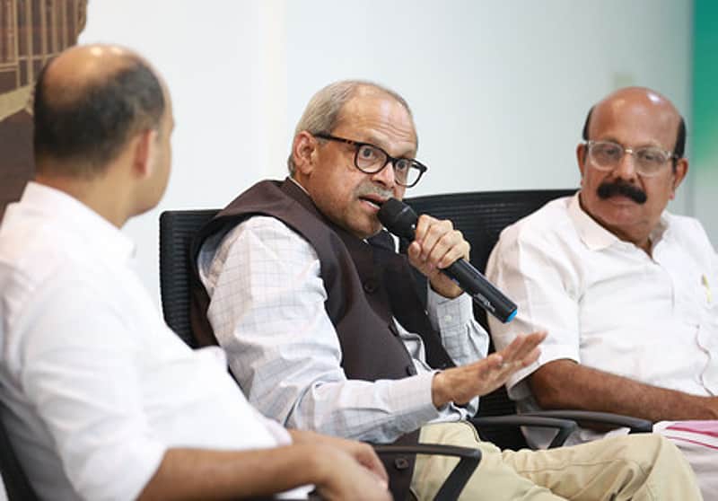 14-08-2024: KOCHI: Economist Parakala Prabhakar in an interaction programme on The state of Indian Economy, organised by Congress at Sabarmati Hall in