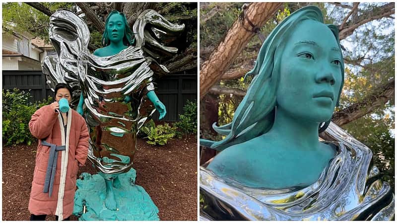 Priscilla Chan and her sculpture