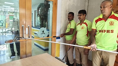 வங்கிக்குள் புகுந்த பாம்பு