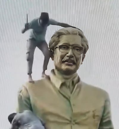 வங்கதேசத்தில் முன்னாள் அதிபர் சிலை உடைப்பு!