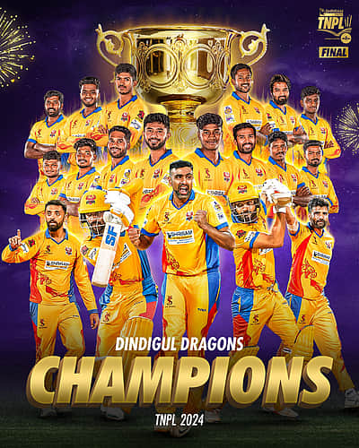 டிஎன்பிஎல்: அஸ்வின் அதிரடியால் முதல்முறையாக கோப்பையை வென்றது திண்டுக்கல் டிராகன்ஸ்! 
