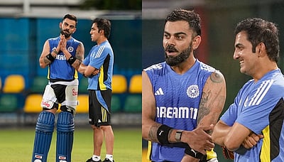 மோதல் முடிவுக்கு வந்ததா? கம்பீர் - விராட் கோலி புன்னகையுடன் பேசும் புகைப்படங்கள் வைரல்!