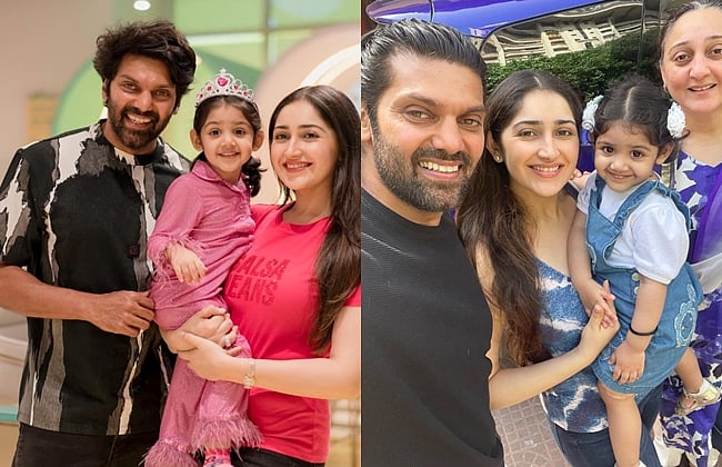 குடும்பத்துடன் நடிகை சாயிஷா