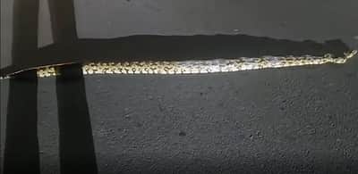 சாலையை வழிமறித்த 15 அடி மலைப்பாம்பு!