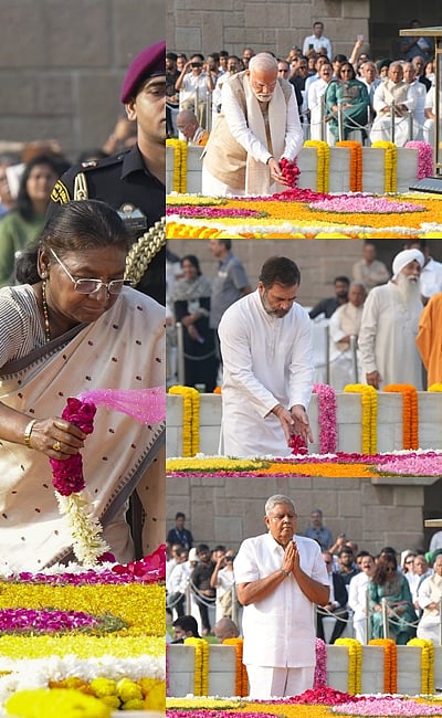 காந்தி நினைவிடத்தில் தலைவர்கள்!