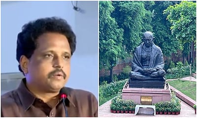 நாடாளுமன்றத்தின் முன்பு இருந்த காந்தி சிலை இடமாற்றம்: சு.வெங்கடேசன் எம்.பி. கண்டனம்