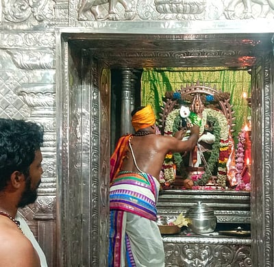 பழனி கோயிலில் நவராத்திரி விழா காப்புக் கட்டுடன் தொடக்கம்