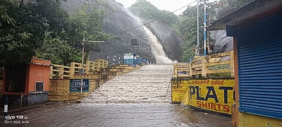 குற்றாலம் அருவிகளில் வெள்ளப்பெருக்கு
