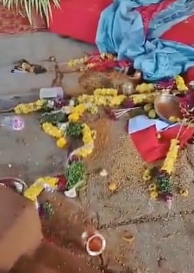 ஹைதராபாத்தில் துர்கா தேவி சிலையை சேதப்படுத்திய மர்ம நபர்கள்