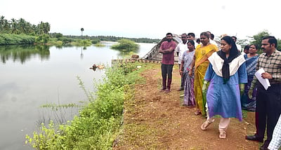 மழைநீா் சூழ்ந்த பகுதிகள், வடகிழக்கு பருவமழை முன்னேற்பாடு பணிகள் ஆய்வு
