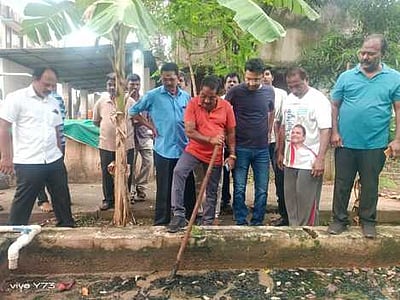 வலம்புரிவிளை உரக்கிடங்கில் ரூ. 36 லட்சத்தில் கழிவுநீா் சுத்திகரிப்பு மையம் அமைக்கும் பணி தொடக்கம்