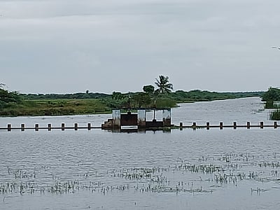 கடலுக்குள் சென்று  வீணாகும் காவிரி நீா்: விவசாயிகள் வேதனை