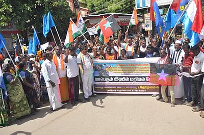 ரயில் மறியலுக்கு முயன்ற தமிழ் மீனவா் கூட்டமைப்பினா் 108 போ் கைது