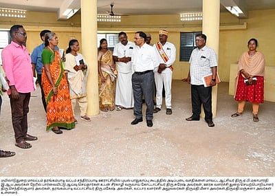 வடகிழக்கு பருவமழை முன்னேற்பாடுகள்: சந்திரப்பாடியில் ஆட்சியா் ஆய்வு