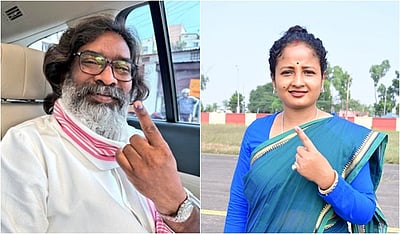 ஜார்க்கண்ட்: மனைவியுடன் வாக்களித்தார் முதல்வர் ஹேமந்த் சோரன்!