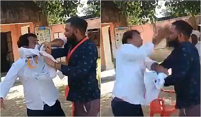 ஆட்சியரைத் தாக்கிய சுயேச்சை வேட்பாளர்! கல்வீச்சு தாக்குதல், வாகனங்களுக்கு தீவைப்பு!