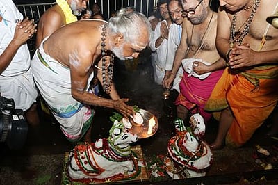 திருப்பதி கபிலேஸ்வரா் கோயிலில் அன்னாபிஷேகம்