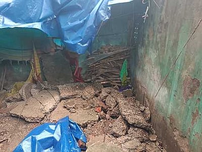 மழையில் வீடுகள் சேதம்; மேற்கூரை இடிந்து மூதாட்டி காயம்