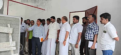 பல்லடத்தில் வளா்ச்சித் திட்டப் பணி: எம்.பி. கணபதி பா.ராஜ்குமாா் ஆய்வு