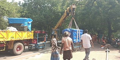 தீபத்திருவிழா: கிரிவலப் பாதையில் ஆக்கிரமிப்புகள் அகற்றும் பணி