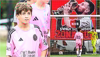 கால்பந்து போட்டியில் களமிறங்கிய மெஸ்ஸியின் மகன்..!  