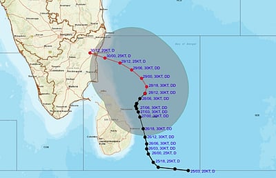ஆழ்ந்த காற்றழுத்த தாழ்வு மண்டலம் புயலாக மாற வாய்ப்பில்லை!