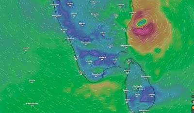  90 கி.மீ. தொலைவில் ஃபென்ஜால் புயல்!