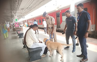 கும்பகோணம் ரயில் நிலையத்தில் போலீஸாா் சோதனை
