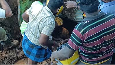 ஸ்ரீரங்கத்தில் மண்ணில் சிக்கிய தொழிலாளி பத்திரமாக மீட்பு