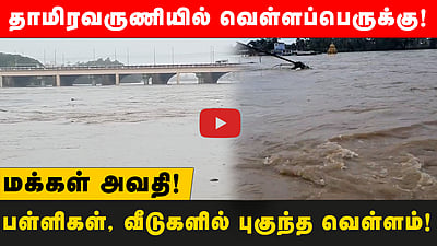 தாமிரவருணியில் வெள்ளப்பெருக்கு! பள்ளிகள், வீடுகளில் புகுந்த வெள்ளம்! மக்கள் அவதி!